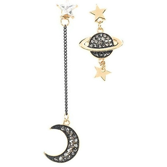 Lirrio's Closet Jewelry - Stars, Moon and Saturn Earrings NWT-